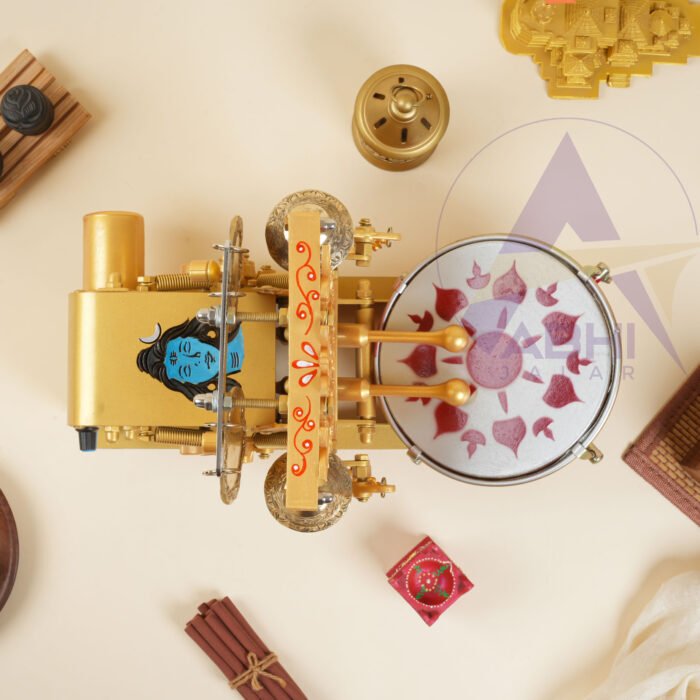 Mini electric machine with adi yogi carving with handpaint on it