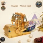 Shankh Kalakari Krishna carving on mini pooja electric machine with handpainting on it with drum having blue color | Jalar machine | aarti machine| Mini arti machine| automatic aartimachi| electric arti machine